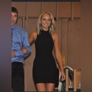 Vintage Forever 21 Black High Neck Mini Dress